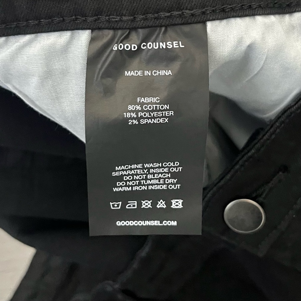 Good Counsel Men's Plus Size 46x30 Malone Stretch Jean Straight Leg Black NWT - Picture 8 of 10